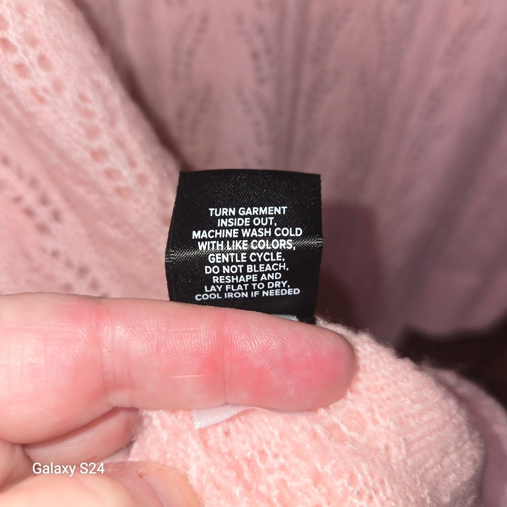 Torrid Almond Blossom Pink Pointelle Mock Neck Short Sleeve Sweater 4 4X NEW - Picture 5 of 5